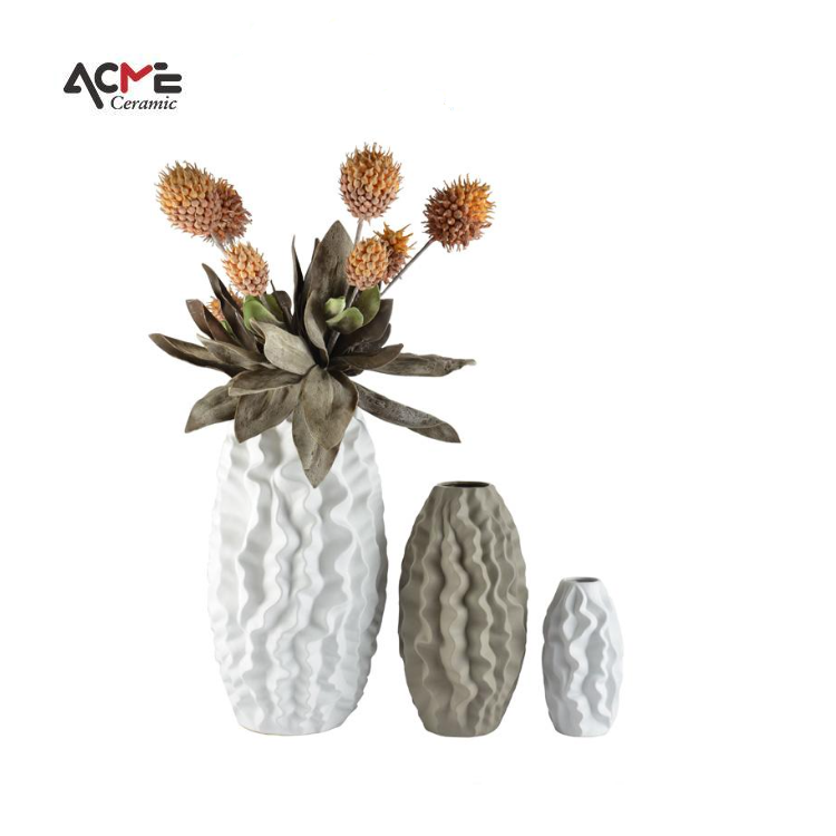 High Quality Creative Unique Flower Pot Modern Vase Home Decoration for Indoor Living Room Ceramic Vase