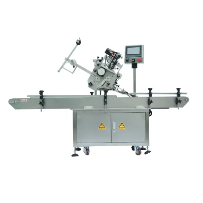 Automatic Bottle Cup Lid Card CD Top Flat Surface Sticker Labeling Machine / Label Applicator