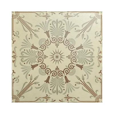 Low Price Gold Color Ceramic Wall Tiles Ceramic Kitchen Tile Flower Design Vintage Style Big Kitchen Porcelain Wall Tile