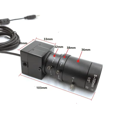 1/2.8" CMOS Machine Vision 4K UHD 16MP 4656x3496P Color USB Camera 20x Optical Zoom Manual Varifocal Len Wide CCTV Lenses Camera