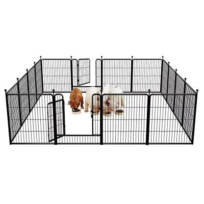 Heavy Duty Dog Playpen Outdoor Exercise Pen for Large Dogs Metal Puppy Fence Indoor Modular Pet Playpen with Door Pet Supplies