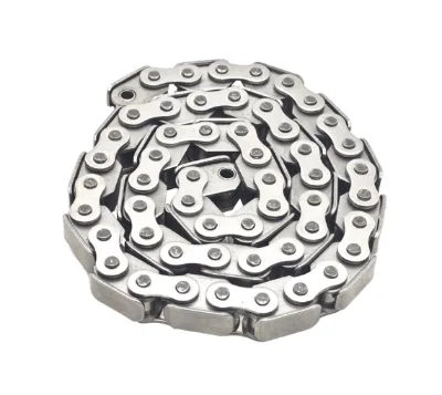 Heat Sealing Machine Chain 08ASS Fully Nickel-plated Cover Angled Chain 4/8 Inches Single-sided Inward-bent Conveying Chain