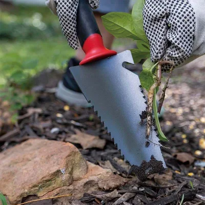 Short-handled Carbon Steel Multi-functional Tree Root & Garden Digging Shovel for Grass Removal and Camping Use