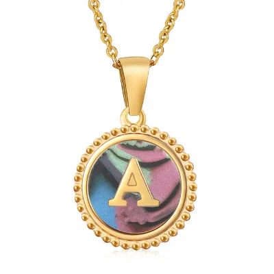 Custom Stainless Steel Name Letter Pendant Necklace 26 Letter Necklace Jewelry