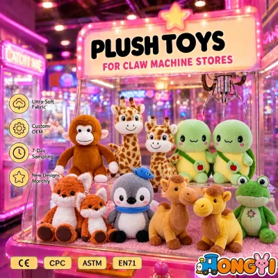 2026 Wholesale Super Soft Claw Machine Dolls Birthday Gifts Claw Machine Prizes Mini Claw Machine Plush Toys