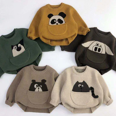 OEM Infant Clothing Sweater Winter Fashion Design Custom Newborn Knitted Pullover Sweater Baby Boy Knit Jumper
