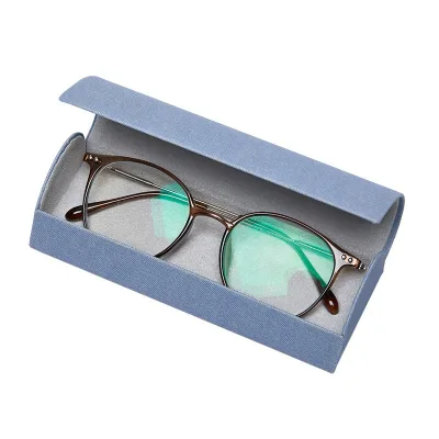 Elegant Solid Color Semi Hard Eyeglass Case Premium Fine Texture for Sunglasses & Reading Glasses
