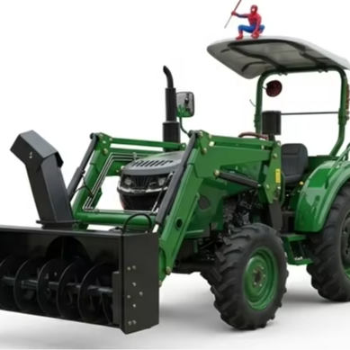 Compact Tractor Small Farm Tractor 50HP 4WD with Snowblower ROPS Tier 4 EPA for Agriculture