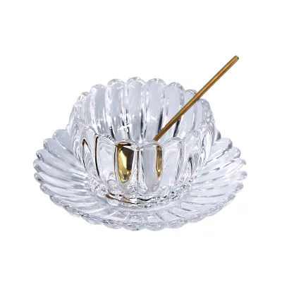 High-Grade Household Carved Eco-friendly Bird's Nest Bowl Transparent Glass Christmas Afternoon Tea Tremella Soup Sugar Water