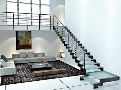 Interior Villa Indoor Balcony Terrace Deck Pipe Baluster Stainless Steel Metal Railing Modern Eco-Friendly Durable Safe