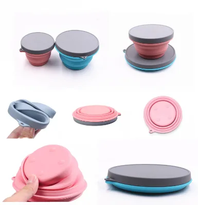 Eco Friendly Silicone Folding Baby Feeding Bowl 0-12 Months BPA Free Wide Mouth Print Pattern