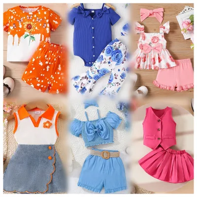 Premium Summer New Style High-quality Cotton Fashion Design Children's Used Clothes Bales for Boys Girls Surplus Kids Baby Wear