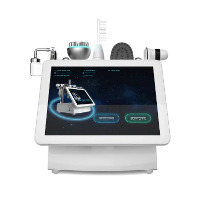 New arrival skin tester scalp care brush 5 handles machine with handheld tester
