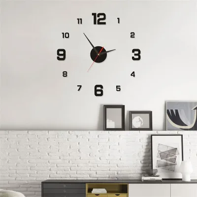 Modern Design 50CM Large Wall Clock 3d Diy Quartz Clocks Fashion Watches Acrylic Mirror Stickers Living Room Home Decor Horloge