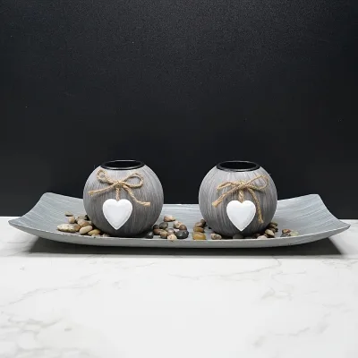 Modern Simple Round Wooden Urn & Candle Holder for Home Decor Christmas & Easter Ornaments
