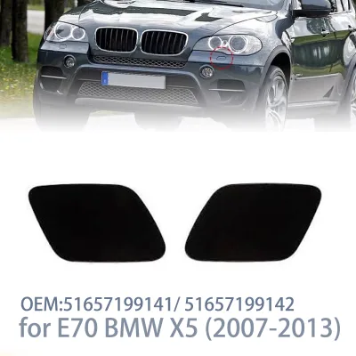 For 2006-2013 BMW X5 E70 Headlight Washer Caps Replacement Part 51657199141 51657199142