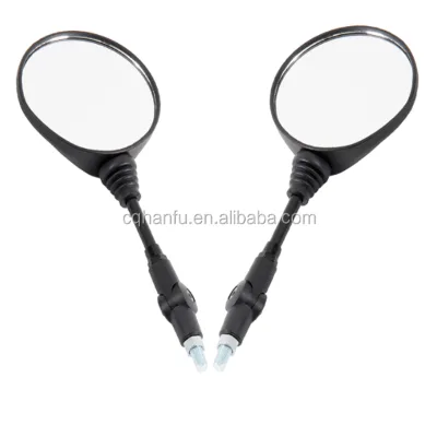 Black Universal Folding Motorcycle Mirror Motorbike Side Mirrors Rearview Mirror 8mm 10mm