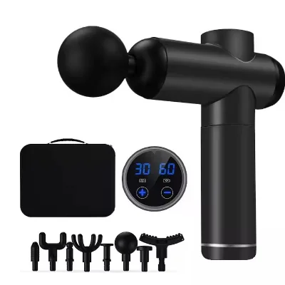 Personalized Cordless Massage Gun with LCD Screen 8 Heads and 99 Speed Rechargeable Percussion Massage Function