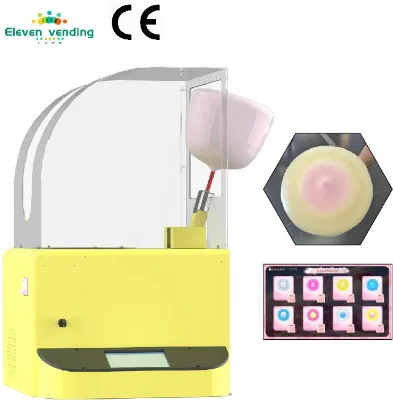 Chinese Popular Small Industrial Portable Robot Cotton Candy Vending Machine High Productivity Marshmallow Candy Floss Machine