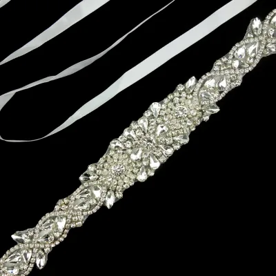 extra Long Stunning High Quality Rhinestone Trim Belt Crystal Bridal Wedding Belt Waist Belt for Ladies Dress Bridesmaid Dress