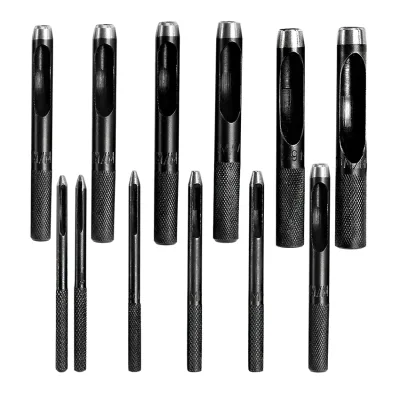 Hot Sale 1-10mm 12pcs Hollow Punch Set Leather Punch Tool Punched Belt Round Hole Hollow Tools