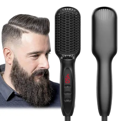 2021 Hot Sale Multiple Functional Hot Air Brush Straightening Comb Electric Hair Straightener for Men Beard