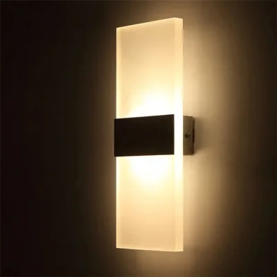 Indoor Bedside Simple Rectangular Acrylic Led Wall Lamps