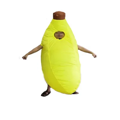 Adult Funny Banana Inflatable Halloween Costume Jumpsuit Air Blown Mascot for Halloween Parties
