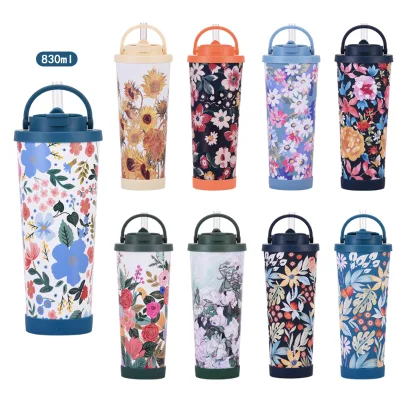 Large-Capacity Insulation Tumbler with Double Drinking Print New Design for Outdoor Sports Cross-Border Drinkware