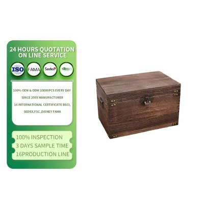 Natural Retro Wooden Storage Box Gift Box with Lid Suitable for Home Storage