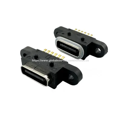 USB C connectors Type C connectors waterproof connector on board 6pin SMT IPX8