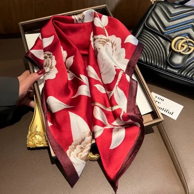 NEW 2026 Custom Design Wedding Headscarf Scarf Fashionable and Sophisticated Satin Bandanas Used As a Souvenir