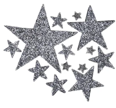 Wholesale Eco-Friendly Resin Hotfix Design Star Space Patch 6cm Iron Rhinestone Sparkle Flatback Embroidery Nail Art Bags