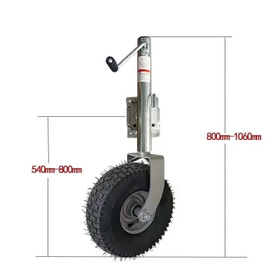 New Steel Beach Wheel 260mm Travel Boat Jack for Boat Trailers Fits 340mm X 140mm Sand Tires Keel Roller Design Hyroad