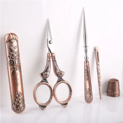 5Pcs/lot Sewing Tool Kit for Sewing Scissors & Metal Needle Case & Thimble DIY Tailor Craft Sewing Needlework Tools