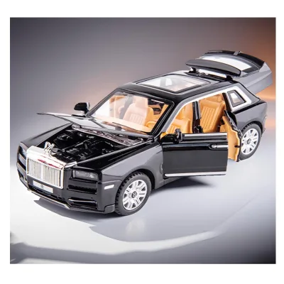2024 NEW 1:28 Die Cast Model Car with Door Opening Engine Hood & Trunk Opening,Pull Back Alloy Toy Car With Lights and Sounds