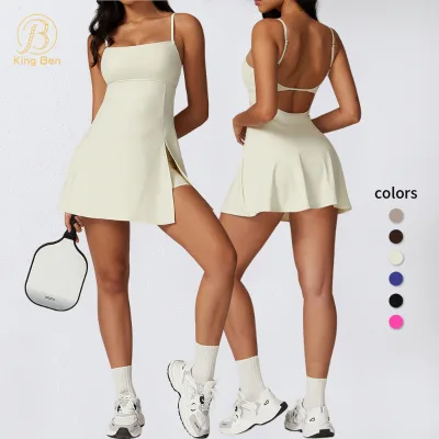 High Quality Sleeveless Tennis Skirt Activewear Casual Womens Breathable Sport Dress Fitness Skirt With Yoga Shorts