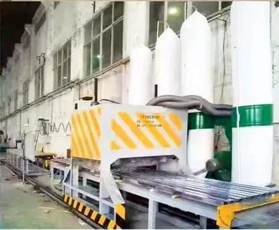Long Aluminum Extrusion Surface Polishing Machine with Two 30 kW Motors Adjustable Speed and Dust Collection System
