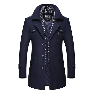 Walson Whole Men's Dust Coat Mens Overcoat Winter Men's Trench Coat Long Trench Coats