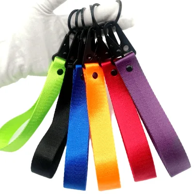 Factory Custom Logo Eagle Hook Blank Short Keychain Lanyard Ring Keychain Nylon or Polyester Short Wrist Strap
