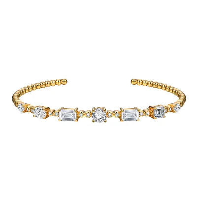 Custom Jewelry Designer Vintage Engagement for Women Luxury 14k 18k Solid Gold VVS Clarity Moissanite Adjustable Bangle Bracelet