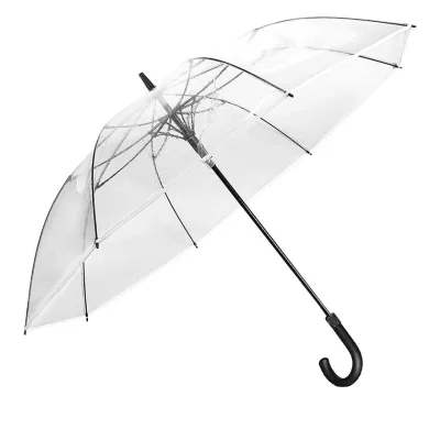 Wholesale 16 Ribs Strong Windproof Clear Umbrella Thickened Reinforced Frame Transparent Umbrellas Factory Custom Design