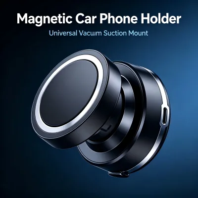 Ideal for Luxury Vehicle Interiors Premium Aluminum Alloy and Silicone Magnetic Car Phone Holder