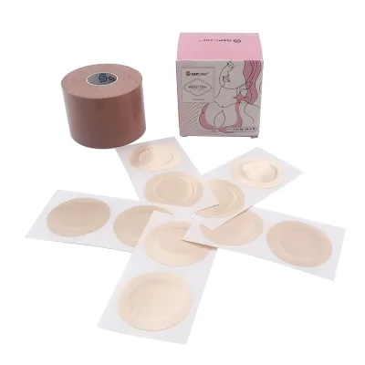 Custom Color 5cm*5m Sports Boob Tape Nipper Cover Cotton Sweatproof Breast Lifting Latex-Free Booby Tape Sample Support