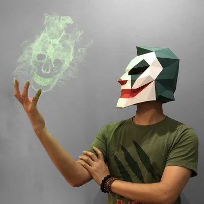 Halloween Mask DIY Headgear Clown Funny Party Mask DIYp Aper Model Performance Activity Cos Origami