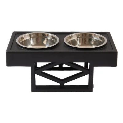 OEM/ODM Detachable Durable Eco Friendly Elevated Stainless Steel Pet Bowl With 2 Bowls
