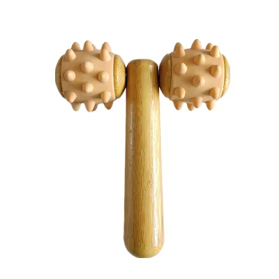Best Selling Wood Roller Massage Stick With Handle Manual Guasha Body Self Health Care Gua Sha Tool Spa Relax Beauty Massager