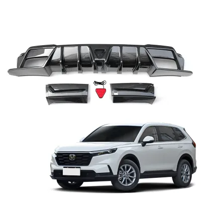 Exterior Accessories Rear Bumper Lip Diffuser LED Light for Honda CR-V 2023+ Carbon Fiber Texture Anti-Scratch ABS Material Easy