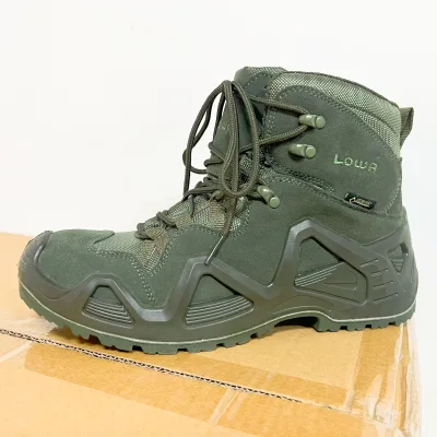 Custom Rubber Leather Anti Slip Shoes Olive Green Hiking Climbing Desert Tactic Combat Boots