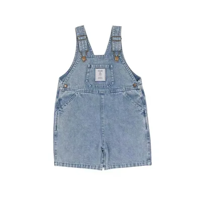 Classic Denim Jumpsuits Kids Boys&Girl Jean Shorts Rompers Cargo Overalls for Children Casual Wear Clothing Set